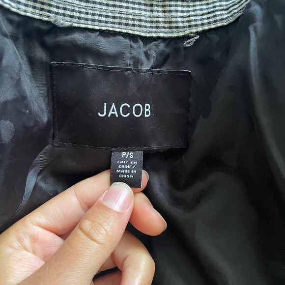 SOLD Jacob trench coat black and white checker xs - Picture 8 of 8